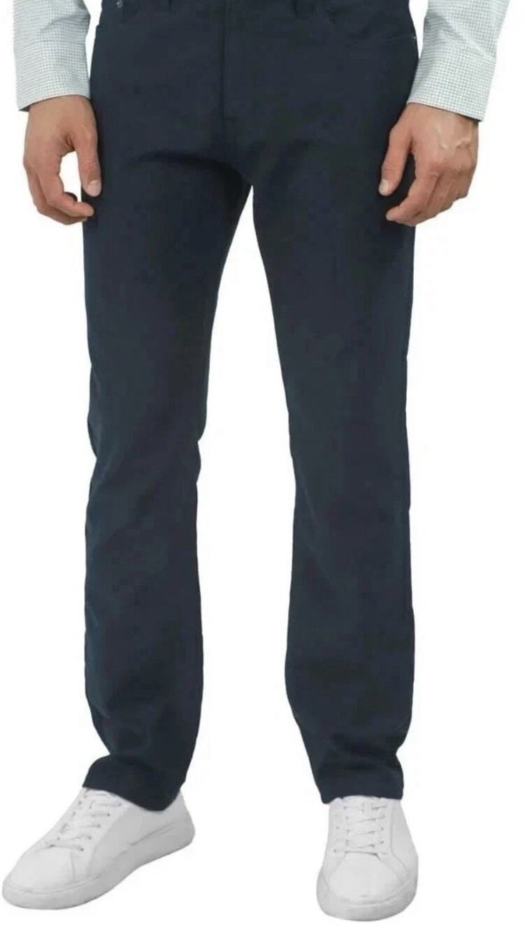 Jachs New York Men’s Straight Fit Flex Waistband 5-Pocket Pants, Navy, 30x34